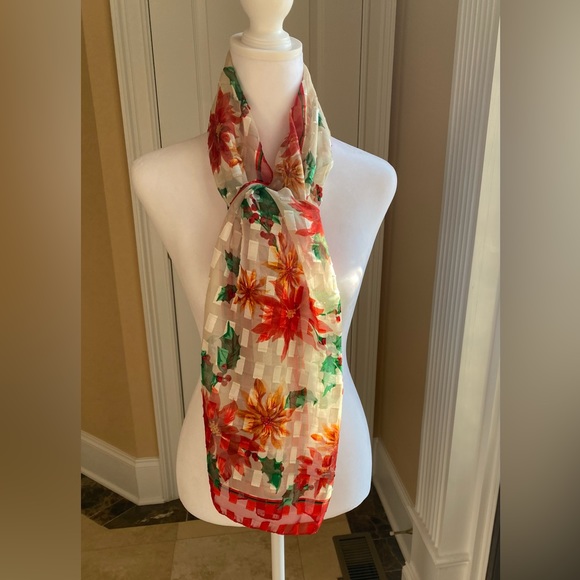 NWOT Vintage Holiday Scarf - Picture 6 of 11